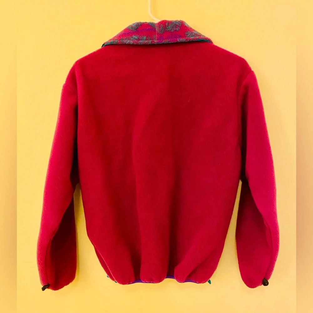 Vintage Columbia Women’s Small Purple Navajo Print Collar Fleece Full Zip Jacket - Picture 6 of 12